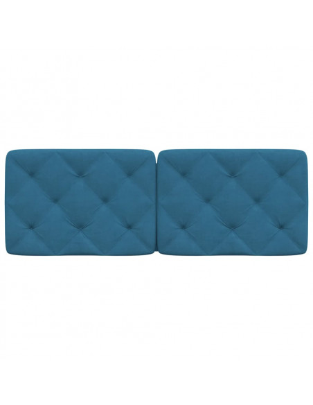 Cuscino Testiera Blu 140 cm in Velluto