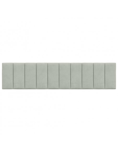 Cuscino Testiera Grigio Chiaro 200 cm in Velluto
