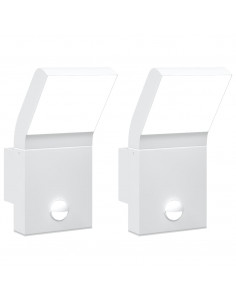 Applique con LED e Sensore 2 pz Bianche in Alluminio Pressofuso 2