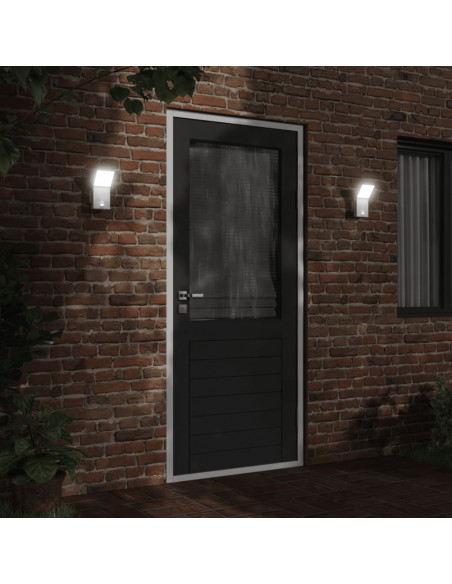 Applique con LED e Sensore 2 pz Bianche in Alluminio Pressofuso