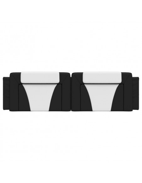 Cuscino Testiera Nero e Bianco 180 cm in Similpelle
