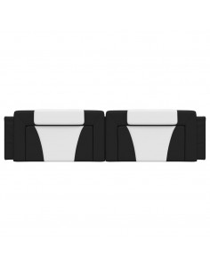 Cuscino Testiera Nero e Bianco 200 cm in Similpelle