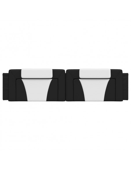 Cuscino Testiera Nero e Bianco 200 cm in Similpelle