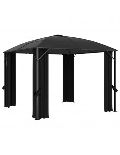 Gazebo con Tende 300x300x265 cm Antracite
