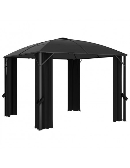 Gazebo con Tende 300x300x265 cm Antracite