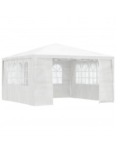 Gazebo Professionale con Pareti 4x4 m Bianco 90 g/m² 2