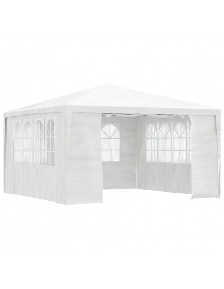 Gazebo Professionale con Pareti 4x4 m Bianco 90 g/m²