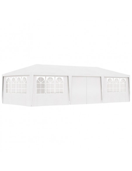 Gazebo Professionale con Pareti 4x9 m Bianco 90 g/m²