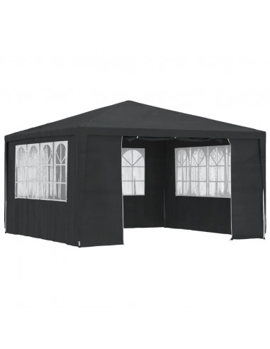 Gazebo Professionale con Pareti 4x4 m Antracite 90 g/m²