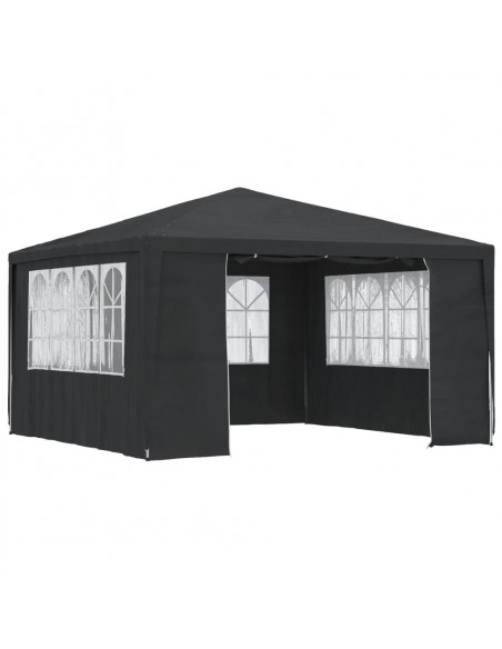 Gazebo Professionale con Pareti 4x4 m Antracite 90 g/m²