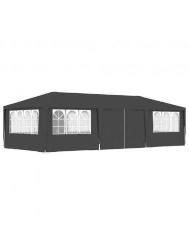 Gazebo Professionale con Pareti 4x9 m Antracite 90 g/m²