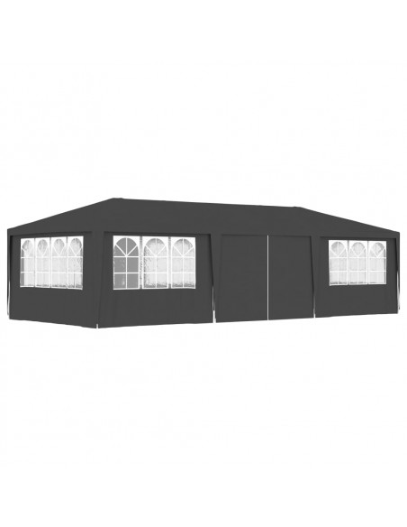Gazebo Professionale con Pareti 4x9 m Antracite 90 g/m²