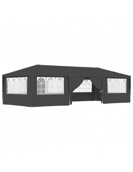 Gazebo Professionale con Pareti 4x9 m Antracite 90 g/m²