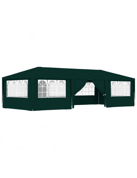 Gazebo Professionale con Pareti 4x9 m Verde 90 g/m²