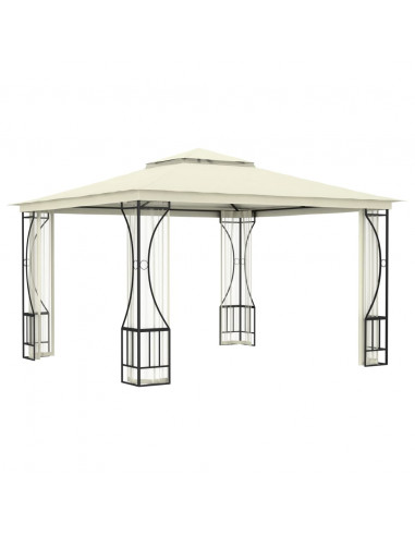 Gazebo con Rete 300x300x265 cm Crema