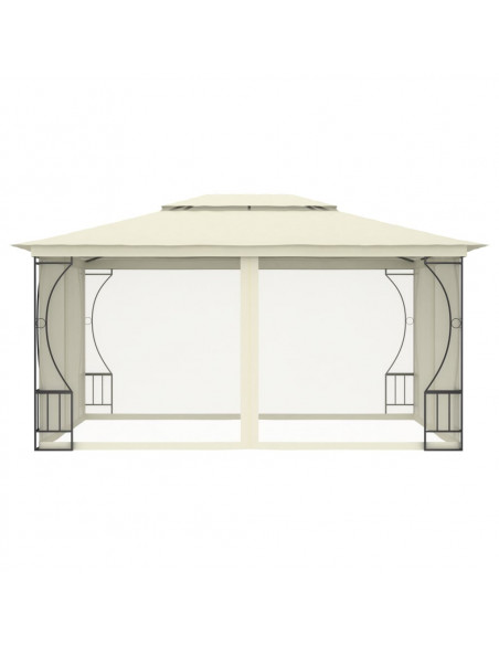 Gazebo con Rete 300x400x265 cm Crema