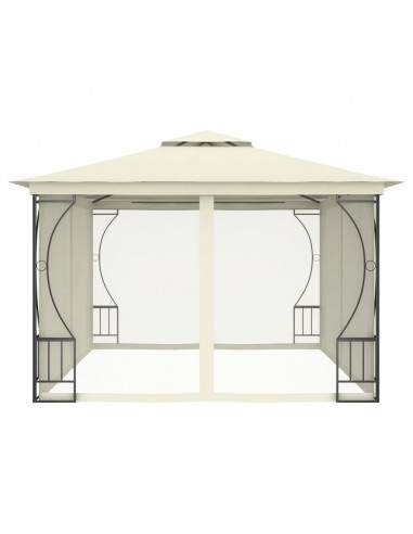 Gazebo con Rete 300x400x265 cm Crema