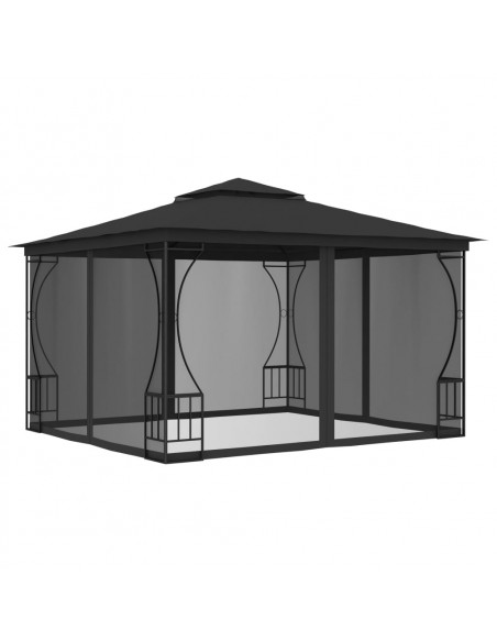 Gazebo con Rete 300x300x265 cm Antracite