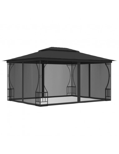 Gazebo con Rete 300x400x265 cm Antracite