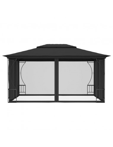 Gazebo con Rete 300x400x265 cm Antracite