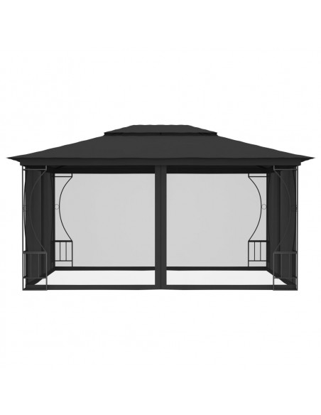 Gazebo con Rete 300x400x265 cm Antracite