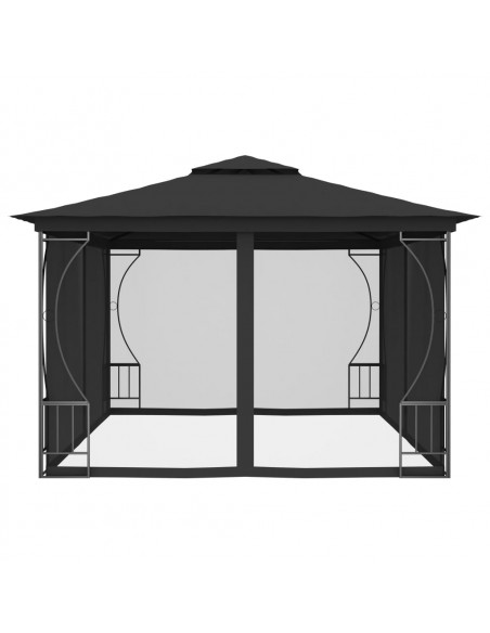 Gazebo con Rete 300x400x265 cm Antracite
