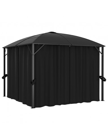 Gazebo con Tende 300x300x265 cm Antracite