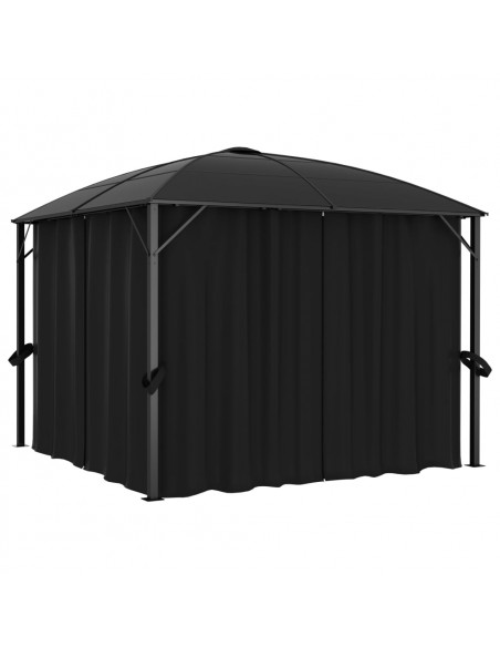Gazebo con Tende 300x300x265 cm Antracite