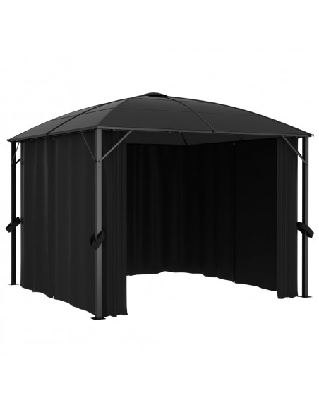 Gazebo con Tende 300x300x265 cm Antracite