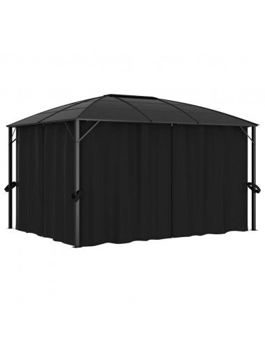 Gazebo con Tende 400x300x265 cm Antracite