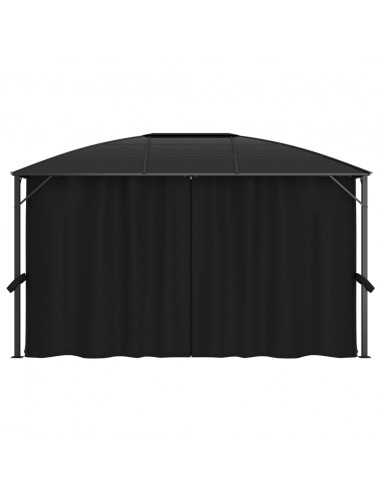 Gazebo con Tende 400x300x265 cm Antracite