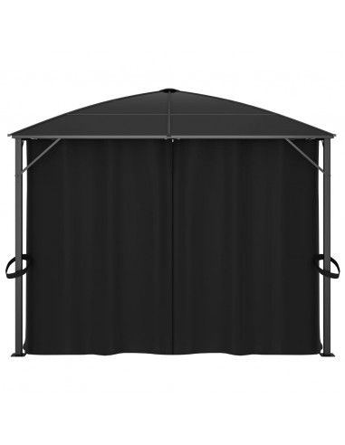 Gazebo con Tende 400x300x265 cm Antracite