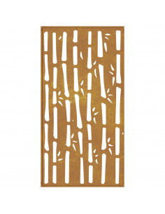 Decorazione Muro da Giardino 105x55 cm Bambù in Acciaio Corten