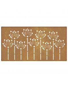 Decorazione Muro da Giardino 105x55 cm Fiore in Acciaio Corten