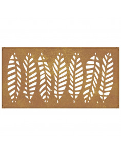 Decorazione Muro da Giardino 105x55 cm Foglia Acciaio Corten