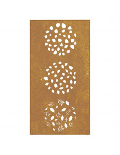 Decorazione Muro da Giardino 105x55 cm Foglia Acciaio Corten