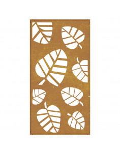 Decorazione Muro da Giardino 105x55 cm Foglia Acciaio Corten