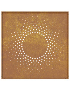Decorazione Muro da Giardino 55x55 cm Sole in Acciaio Corten