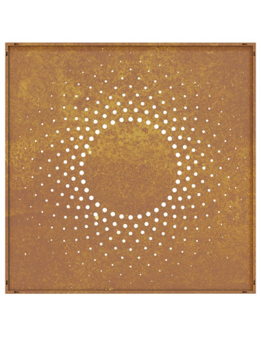 Decorazione Muro da Giardino 55x55 cm Sole in Acciaio Corten