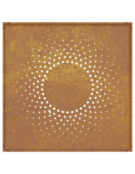 Decorazione Muro da Giardino 55x55 cm Sole in Acciaio Corten