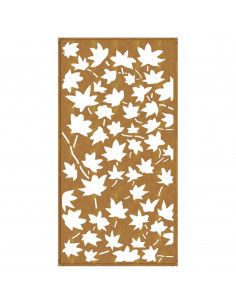 Decorazione Muro Giardino 105x55 cm Foglia Acero Acciaio Corten