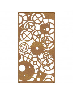 Decorazione Muro Giardino 105x55 cm Ingranaggio Acciaio Corten
