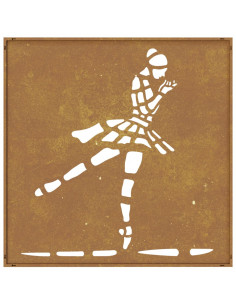 Decorazione Muro Giardino 55x55 cm Ballerina in Acciaio Corten