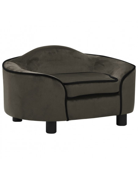 Divano per Cani Grigio Scuro 67x47x36 cm in Peluche