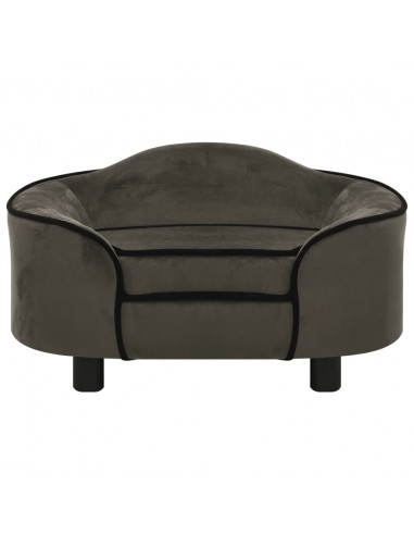 Divano per Cani Grigio Scuro 67x47x36 cm in Peluche
