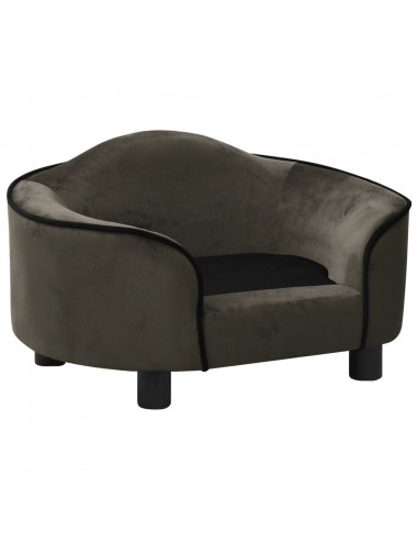 Divano per Cani Grigio Scuro 67x47x36 cm in Peluche