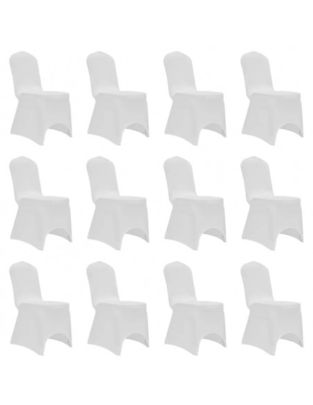 Coprisedie in Tessuto Elasticizzato Bianco 12 pz
