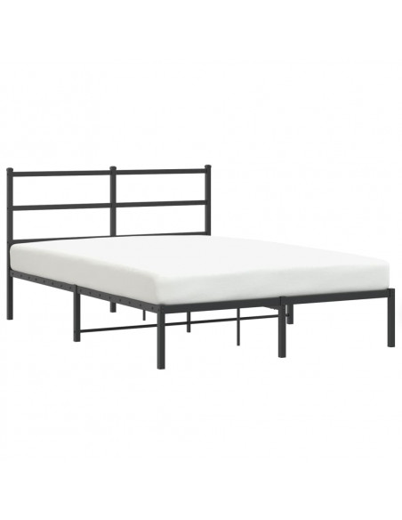 Giroletto con Testiera in Metallo Nero 140x190 cm