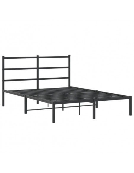 Giroletto con Testiera in Metallo Nero 140x190 cm