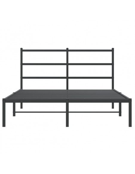 Giroletto con Testiera in Metallo Nero 140x190 cm